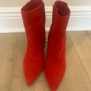 Red Suede Ankle Boots